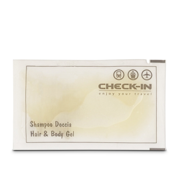Shampoo doccia in bustina hotel check-in