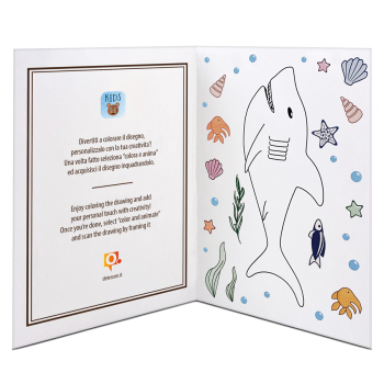 talloncino con disegno squalo da colorare