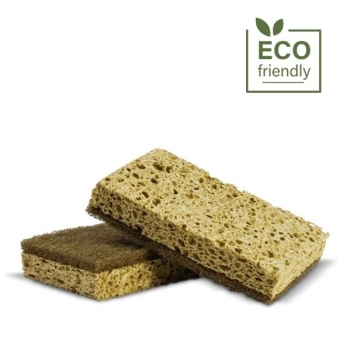 ECOLOGICAL ABRASIVE SPONGE   made of cellulose and recycled fiber