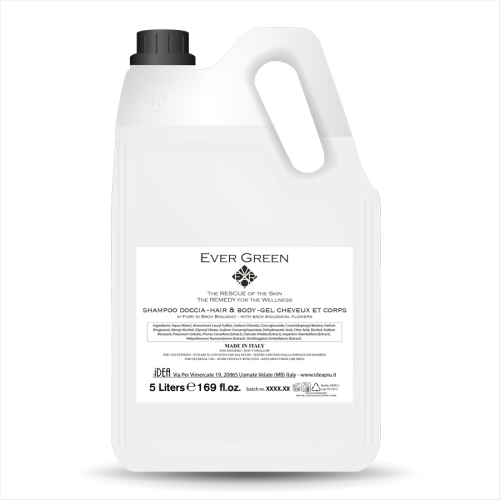 Shampoo doccia ai fiori di bach evergreen vip tanica refil