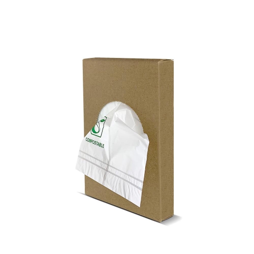 eco-friendly sanitary disposal bag   folded, biodegradable